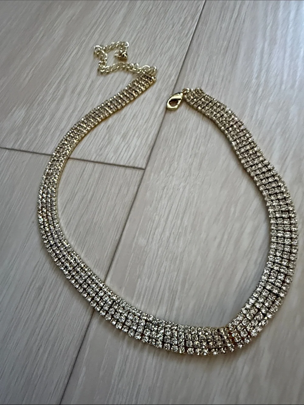 Adornia Gold Tone Crystal Multi-Row Choker Necklace - Women Jewelry